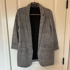 Express knit black & white stretch blazer - M
